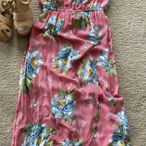Pink Floral Maxi Dress - Picture 3 of 10